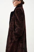 Swakara coat in Bordeaux color