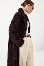 Swakara coat in Bordeaux color