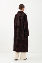 Swakara coat in Bordeaux color