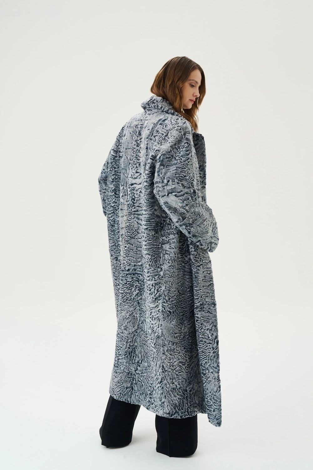 Women Grey Swakara Coat