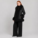 Penny Lane Jacket with Mongolian Fur Trim