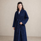 Women's Navy Swakara Fur Wrap Coat