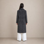 Women's Charcoal Swakara Fur Coat with Double-Breasted Closure