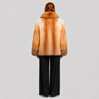 Women's Cropped Red Fox Fur Jacket with Natural Marking