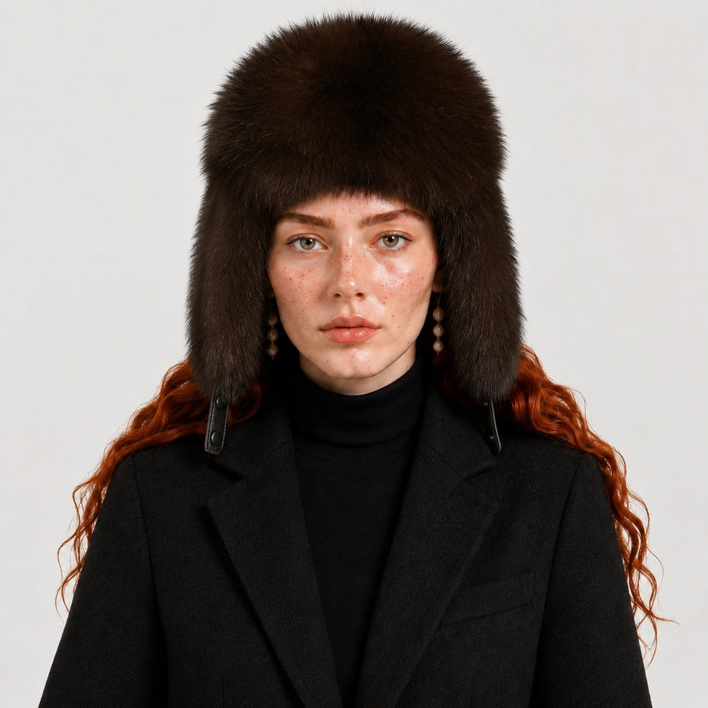 Women Fur Trapper Hat – Espresso Brown | Pellusso
