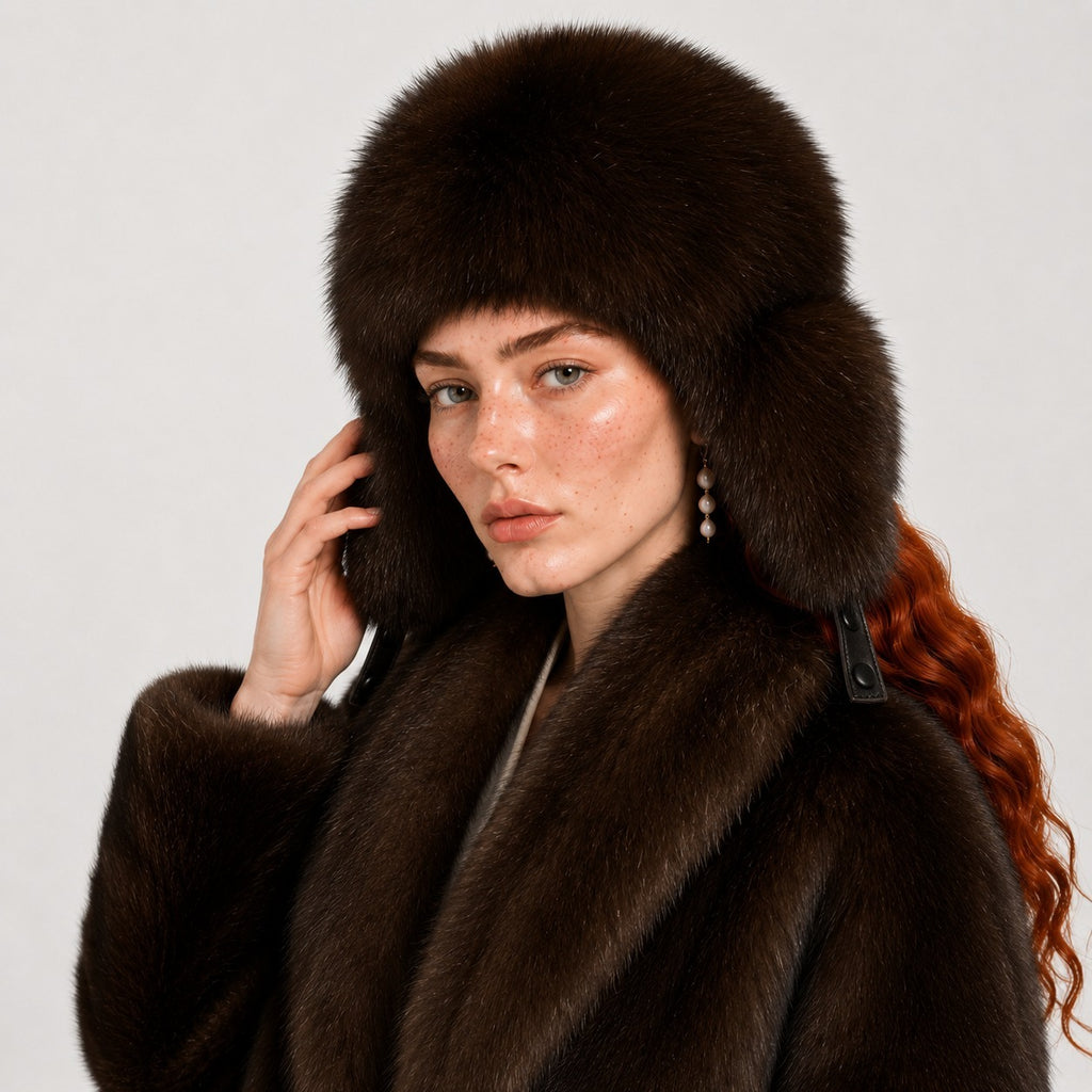 Women Fur Trapper Hat – Espresso Brown | Pellusso