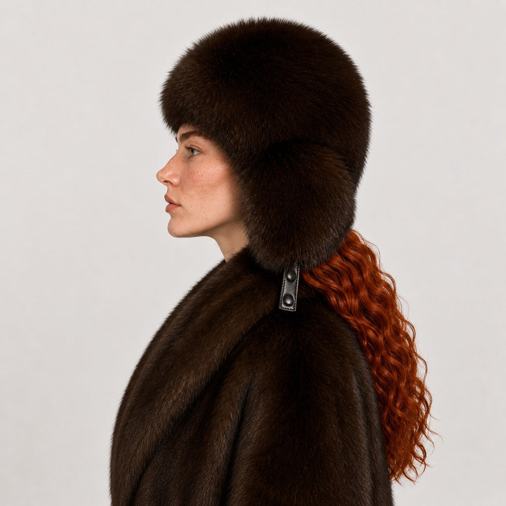 Women Fur Trapper Hat – Espresso Brown | Pellusso