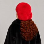 Fox Fur Trapper Hat with Ear Flaps – Scarlet Red | Pellusso