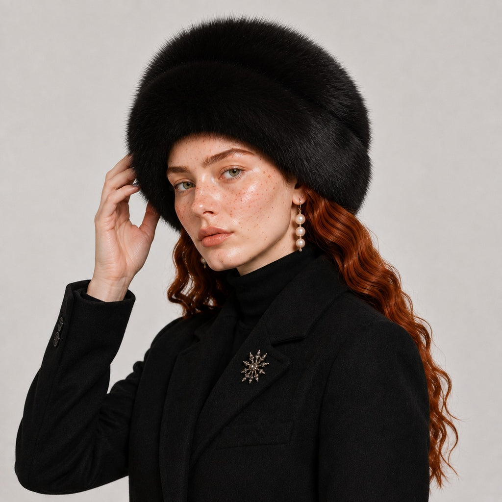 Fox Fur Cossack Hat – Jet Black | Pellusso