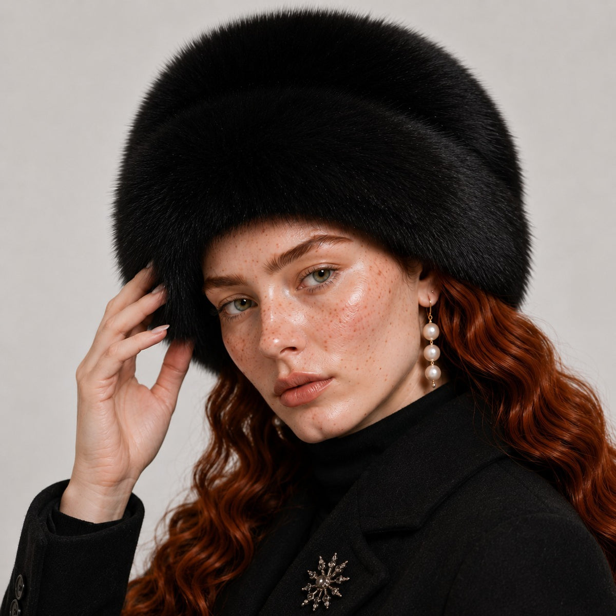 Fox Fur Cossack Hat – Jet Black | Pellusso