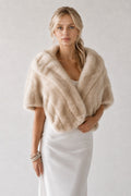 Mink Fur Stole in Ivory Beige | Pellusso