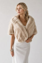 Mink Fur Stole in Ivory Beige | Pellusso