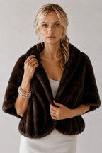 Mink Fur Capelet in Espresso Brown | Pellusso