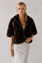Mink Fur Capelet in Espresso Brown | Pellusso