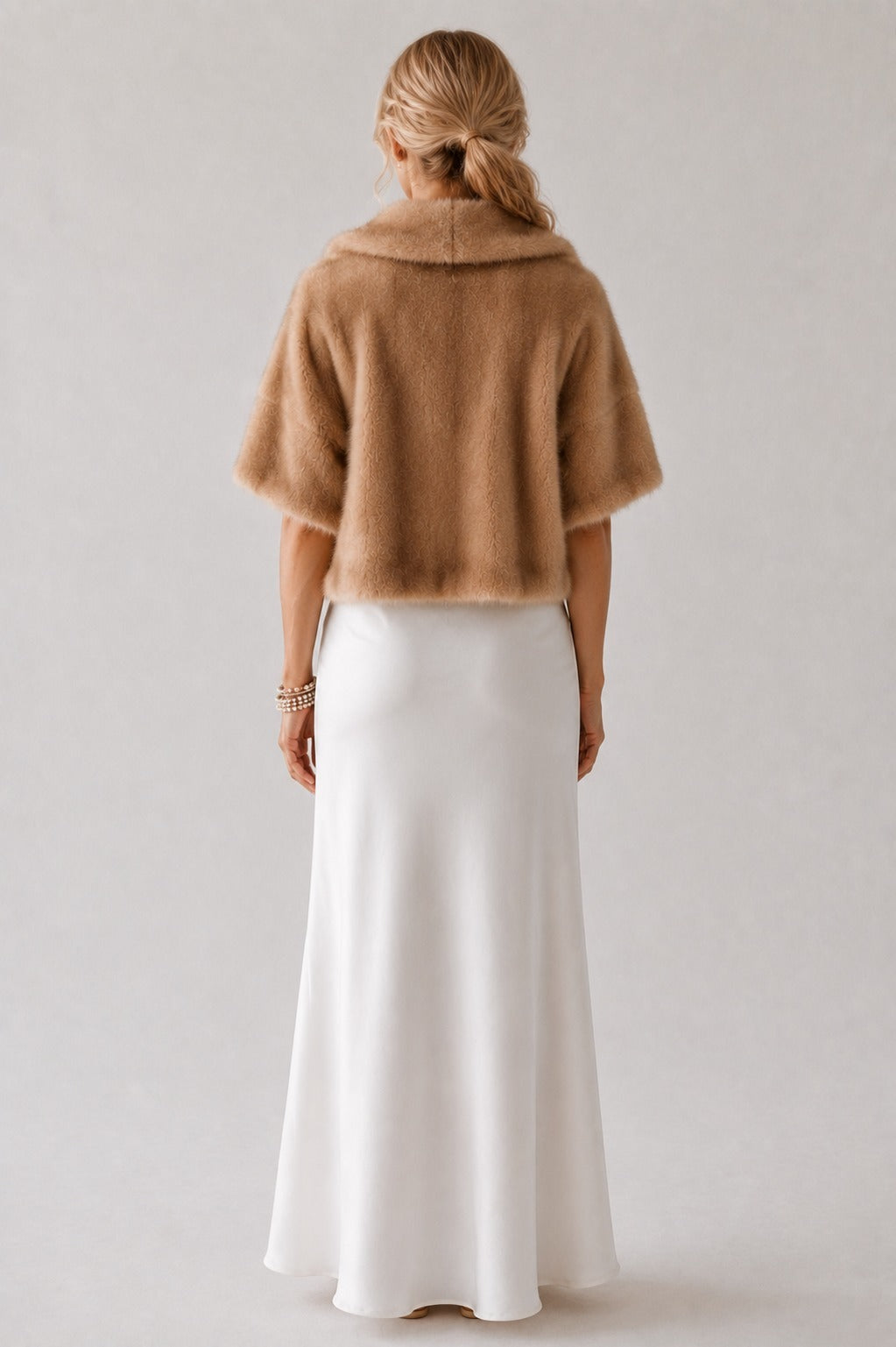 Mink Fur Capelet in Camel Tan | Pellusso