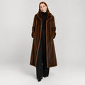 Long Brown Mink Coat for Women | Real Mink Fur Coat | Pellusso