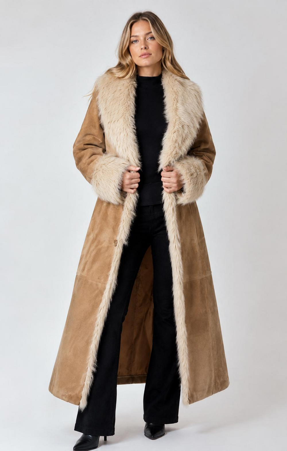 70s Suede Coat Women