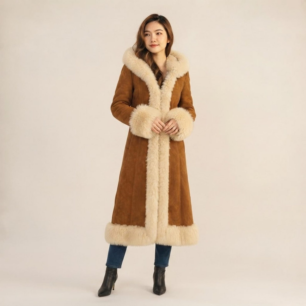 Women Suede Fur Coat