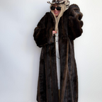 Women Brown Mink Fur Coat