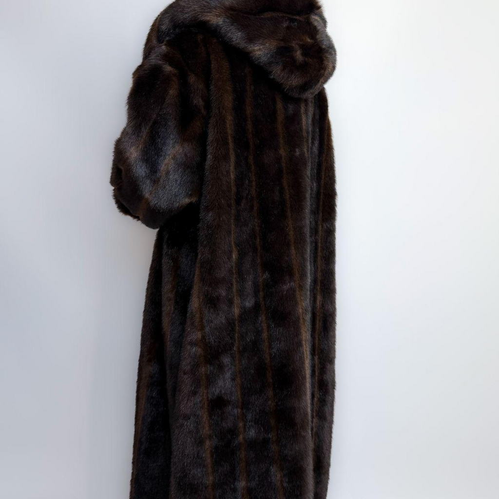 Women Brown Mink Fur Coat