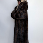 Women Brown Mink Fur Coat